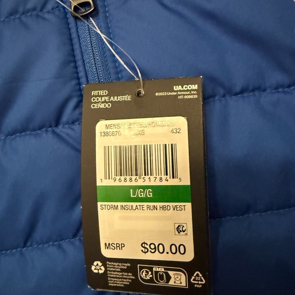NWT! Under Armour Storm Insulate Run HBD Vest Blue Men’s Large - Picture 7 of 7